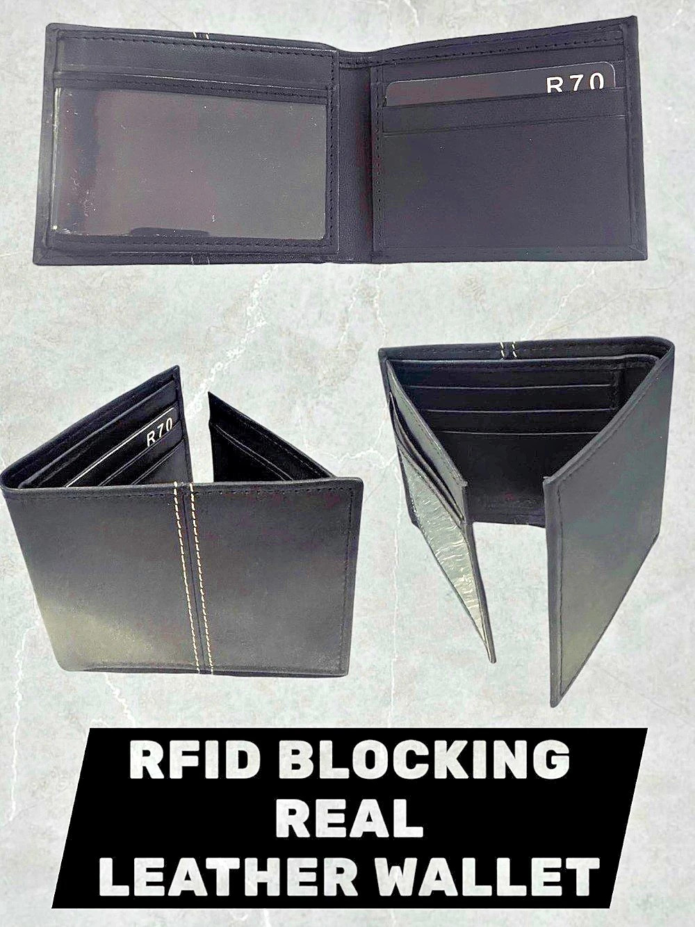 2 for $30 | RFID Blocking Leather Bifold Wallet